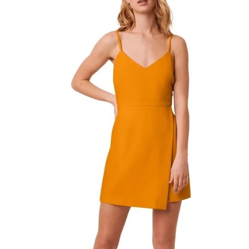 French Connection Whisper mini dress in golden oak